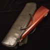 K.Custom Carved Wood Flute Case with Leather Cover