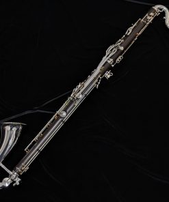 Backun Bass Clarinet - Model Q Grenadilla Wood, Low C, Silver Keys & Gold Posts - Back View