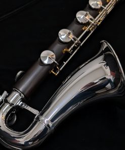 Backun Bass Clarinet - Model Q Grenadilla Wood, Low C, Silver Keys & Gold Posts - Bell