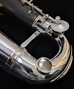 Backun Bass Clarinet - Model Q Grenadilla Wood, Low C, Silver Keys & Gold Posts - Bell