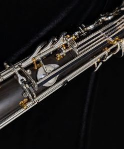 Backun Bass Clarinet - Model Q Grenadilla Wood, Low C, Silver Keys & Gold Posts - LH Low D Linkage