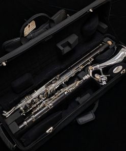 Backun Bass Clarinet - Model Q Grenadilla Wood, Low C, Silver Keys & Gold Posts - Inside Case
