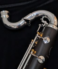 Backun Bass Clarinet - Model Q Grenadilla Wood, Low C, Silver Keys & Gold Posts - Neck