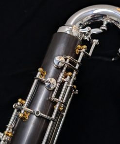 Backun Bass Clarinet - Model Q Grenadilla Wood, Low C, Silver Keys & Gold Posts - Triple Register Mechanism