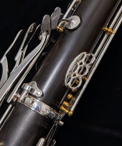 Backun Bass Clarinet - Model Q Grenadilla Wood, Low C, Silver Keys & Gold Posts - Strap Rings