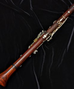 Backun Model Q Cocobolo Wood Clarinet - Silver Key, Gold Post - back of Clarinet