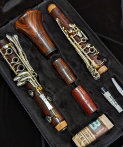 Backun Model Q Cocobolo Wood Clarinet - Silver Key, Gold Post - Inside Case
