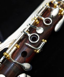Backun Model Q Cocobolo Wood Clarinet - Silver Key, Gold Post - Left Hand