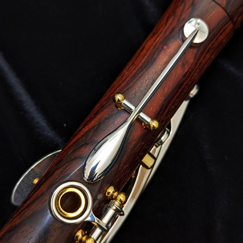 Backun Model Q Cocobolo Wood Clarinet - Silver Key, Gold Post - Register