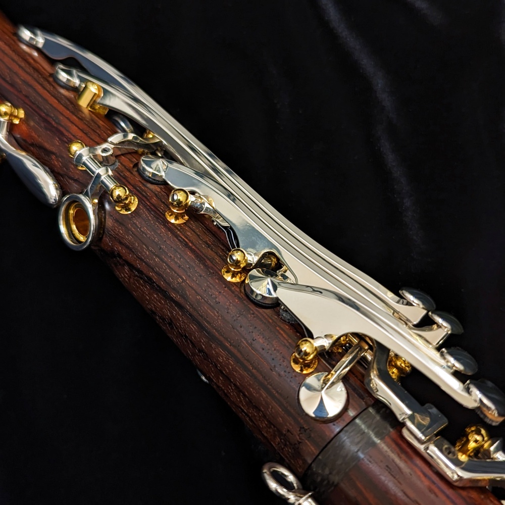 Backun Model Q Cocobolo Wood Clarinet - Silver Key, Gold Post - Trills
