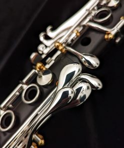 Backun Model Q Clarinet, 2nd Gen - Grenadilla with Silver Keys & Gold Posts - Left Hand Pinky