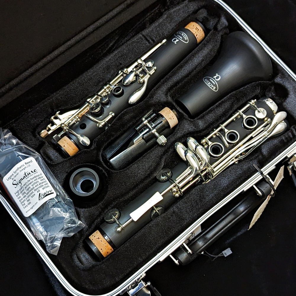 Backun Alpha Clarinet - Silver Keys - Inside Case