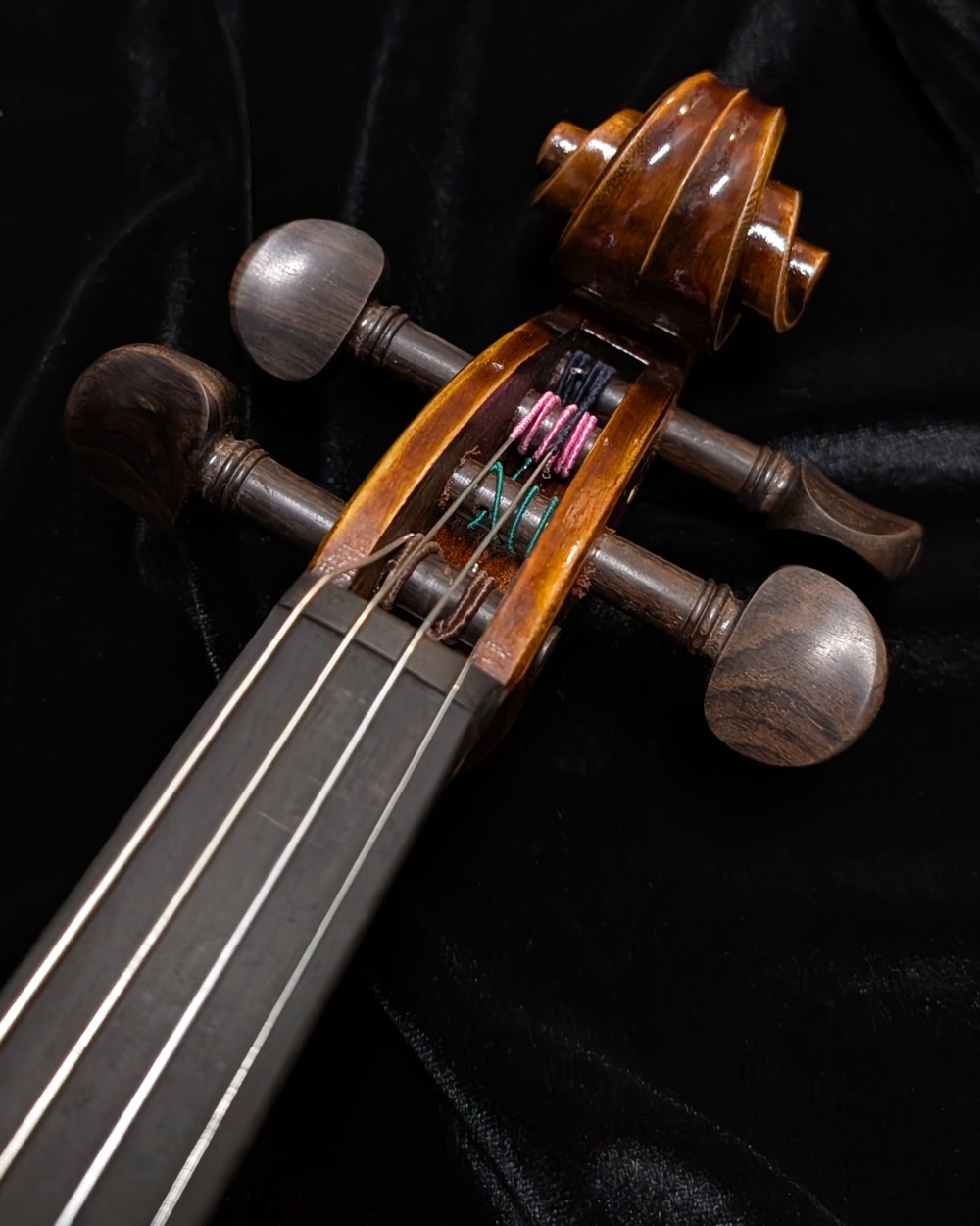 LaChambre VL05 Violin Outfit with Braided Carbon Fiber Bow - Peg Box