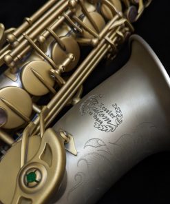Lightly Used Kessler Custom 'Handmade NS' Alto Sax - Nickel Silver - logo