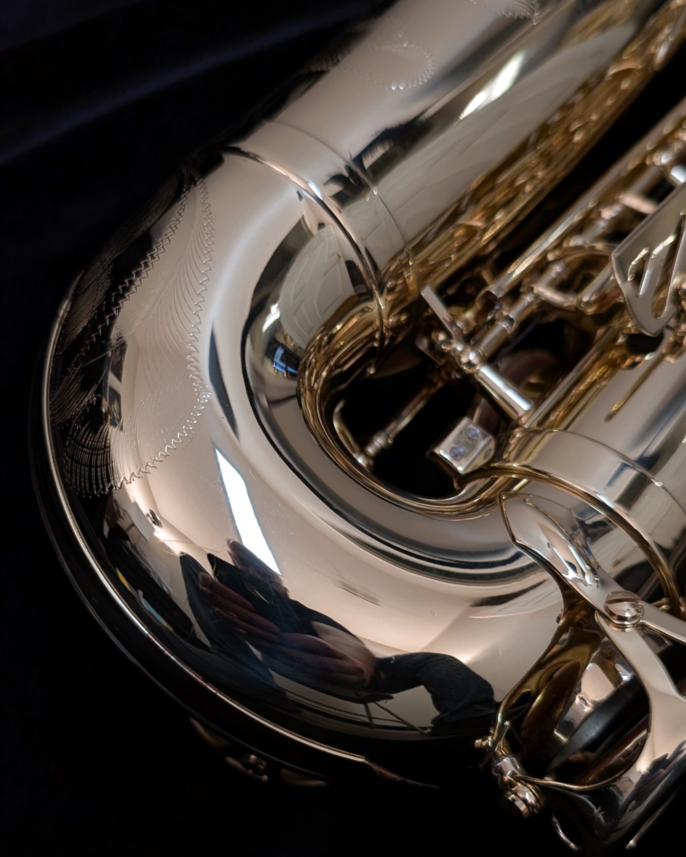 Used Selmer Paris Axos Alto Sax (1st Gen - SeleS) - Back of Bow