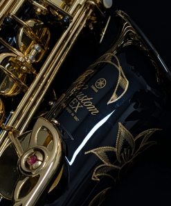 Used Yamaha Custom EX Black Alto Sax - YAS-875EXIIB #F11731 - Logo